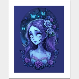 Colorful Corpse Bride and Butterflies Posters and Art